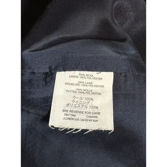 J.CREW Women's Monday Dress Lined Solid 100% Blue Wool Ruffle Sheath Career Sz 8 - Picture 3 of 16